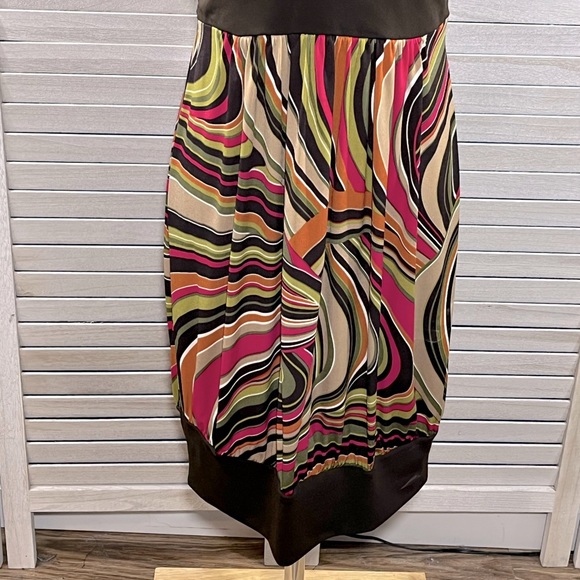 IZ BYER Retro 60's/70's Style Sleeveless Dress with Wavy Pattern-Large - Picture 3 of 4